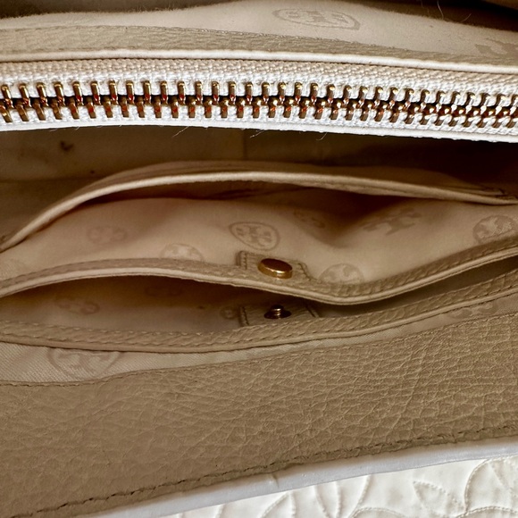 Tory Burch Light Cream Pebbled Leather Satchel - Picture 6 of 10